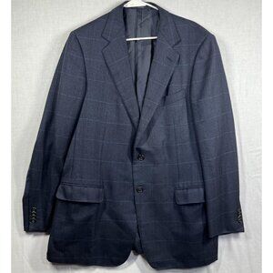 Ermenegildo Zegna Blazer Mens 52 Large Windowpane 100% Cashmere Italy Jacket